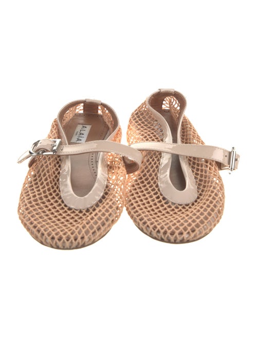 Alaïa Mesh Leather Trim Embellishment Ballet Flats