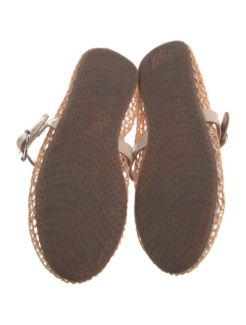 Alaïa Mesh Leather Trim Embellishment Ballet Flats