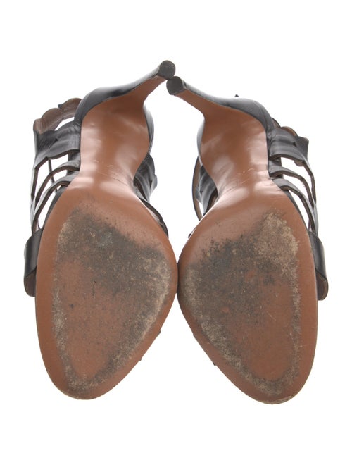 Alaïa Suede Scalloped Accent T-Strap Sandals