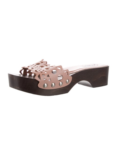 Alaïa Leather Lasercut Accents Slides