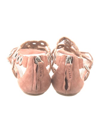 Alaïa Suede Chain-Link Accents Gladiator Sandals