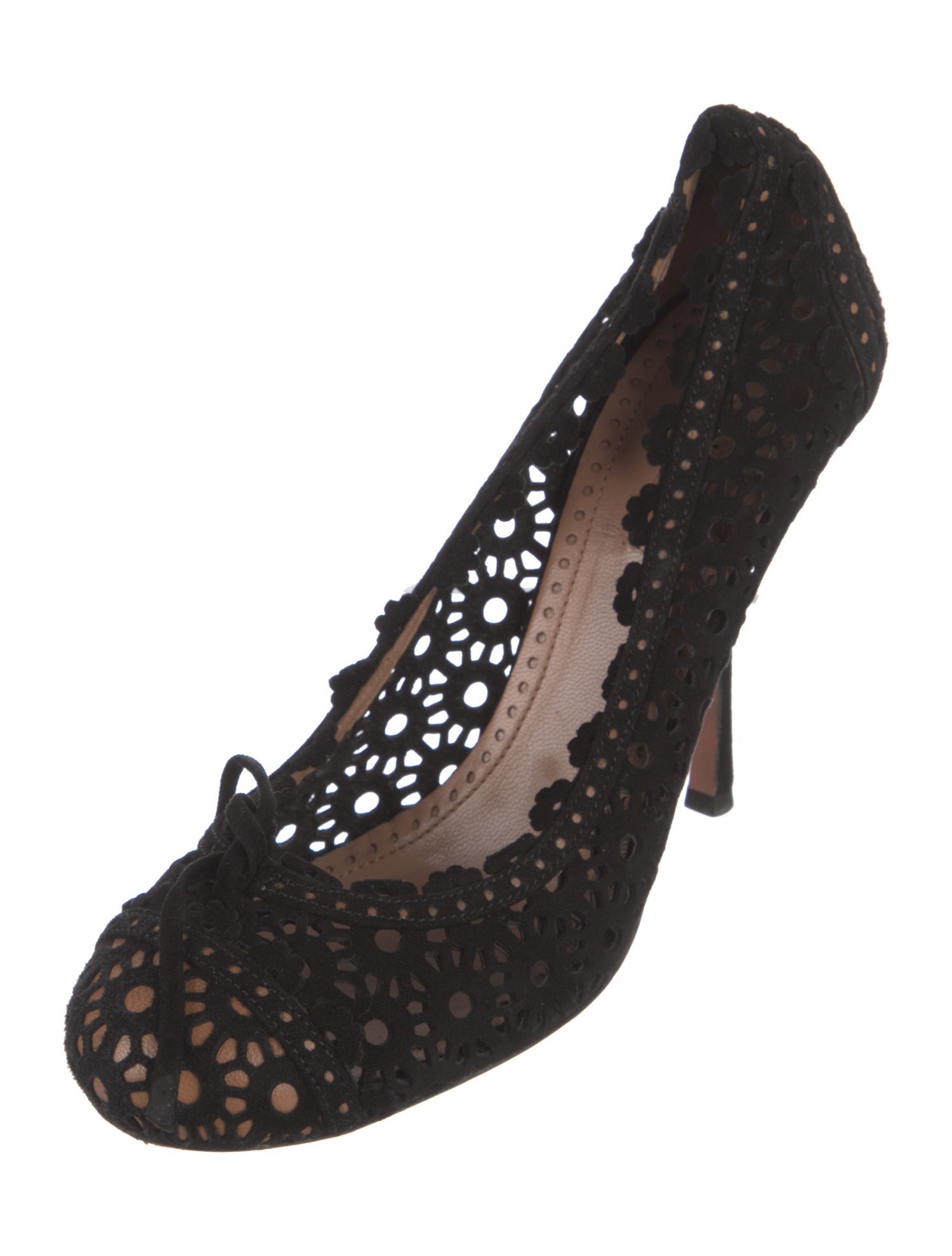 Alaïa Suede Lasercut Accents Pumps