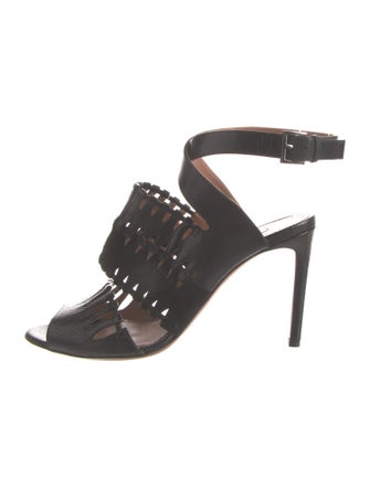 Alaïa Leather Cutout Accent Sandals
