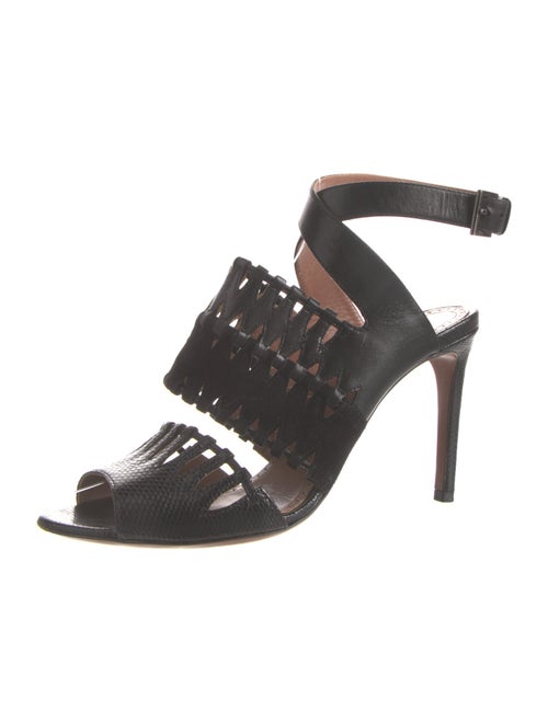Alaïa Leather Cutout Accent Sandals