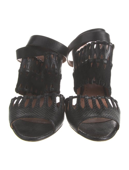 Alaïa Leather Cutout Accent Sandals