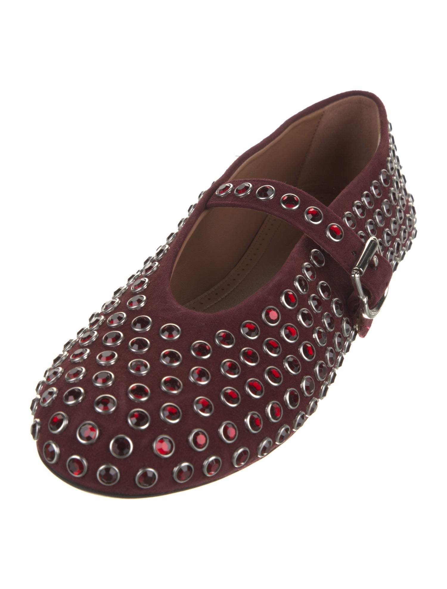 Alaïa Suede Patterned Mary Jane Flats