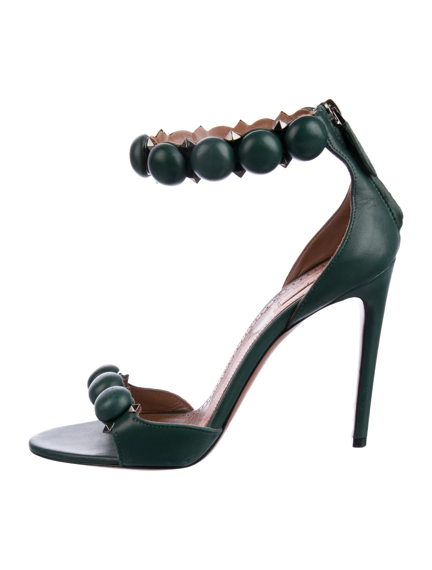 Alaïa Leather Studded Accents Sandals