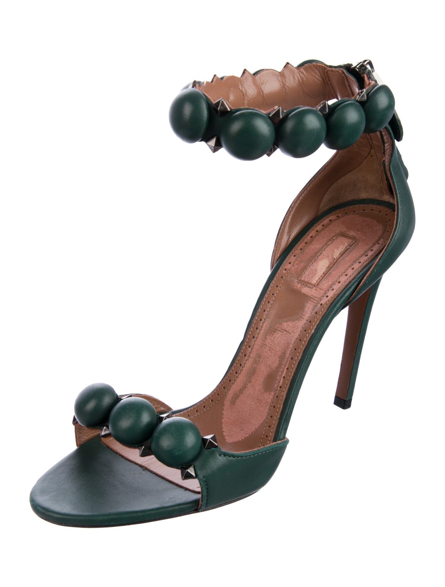 Alaïa Leather Studded Accents Sandals