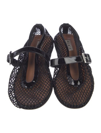 Alaïa Mesh Mesh Accents Mary Jane Flats
