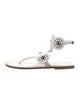 Alaïa Leather Studded Accents T-Strap Sandals