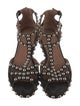 Alaïa Suede Studded Accents T-Strap Sandals