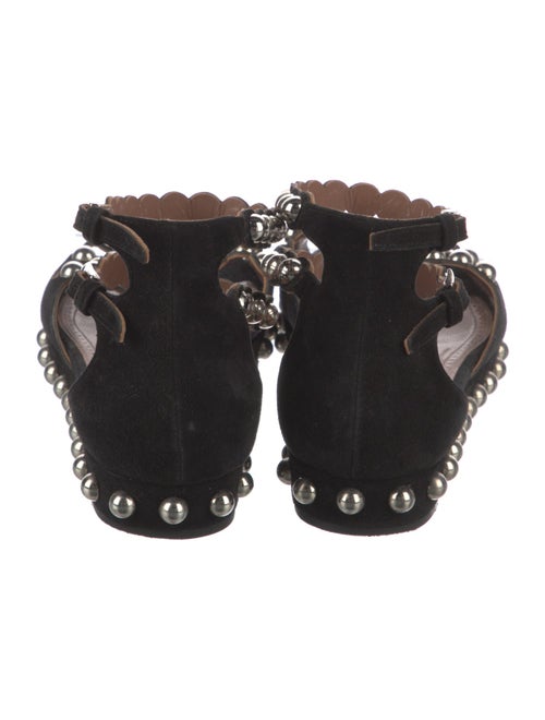 Alaïa Suede Studded Accents T-Strap Sandals