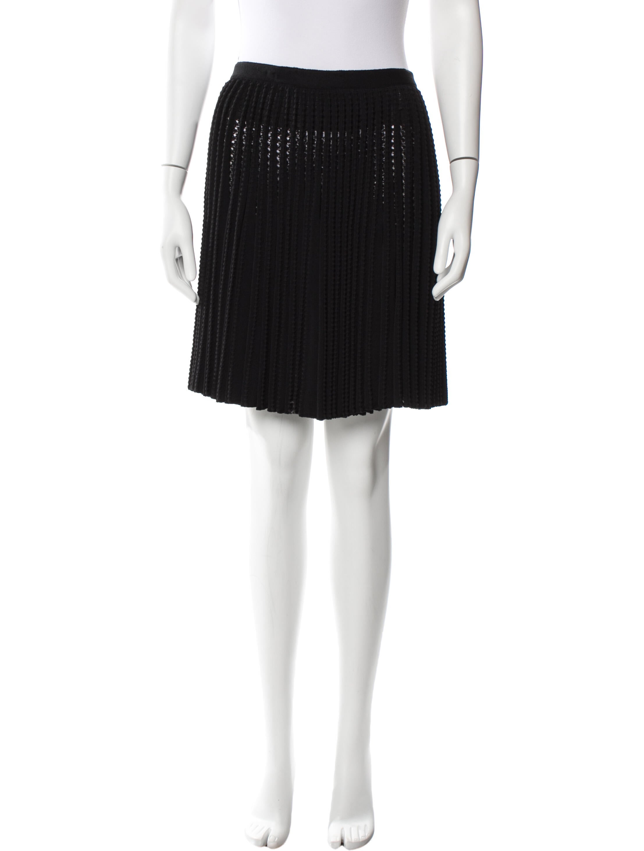 Alaïa Pleated Accents Knee-Length Skirt