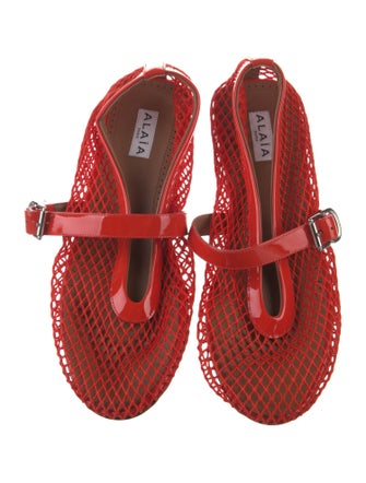 Alaïa Mesh Mesh Accents Mary Jane Flats