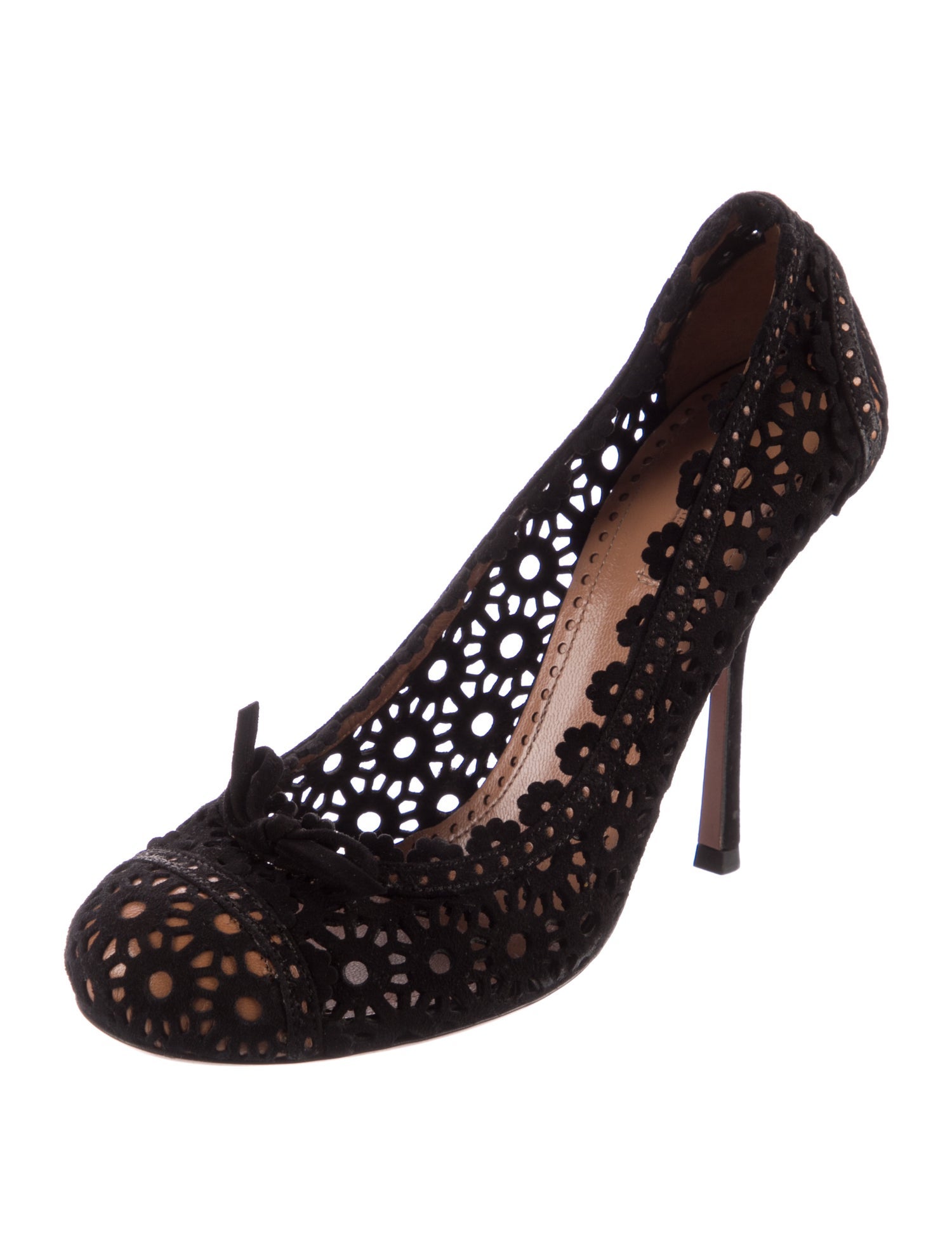 Alaïa Suede Lasercut Accents Pumps