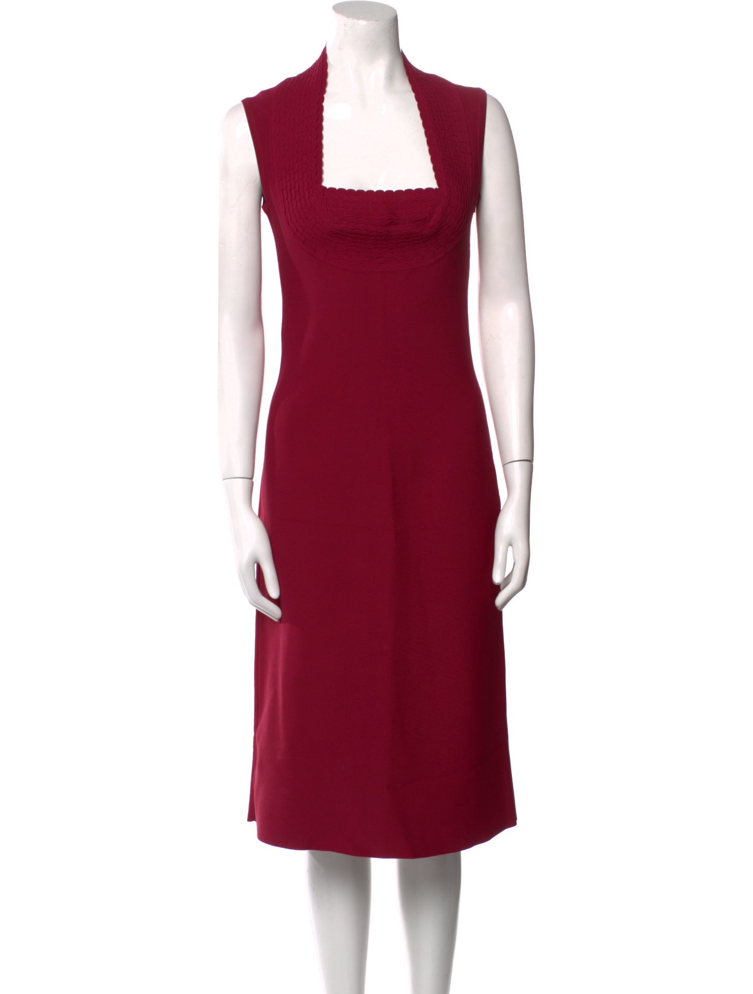Alaïa Square Neckline Midi Length Dress