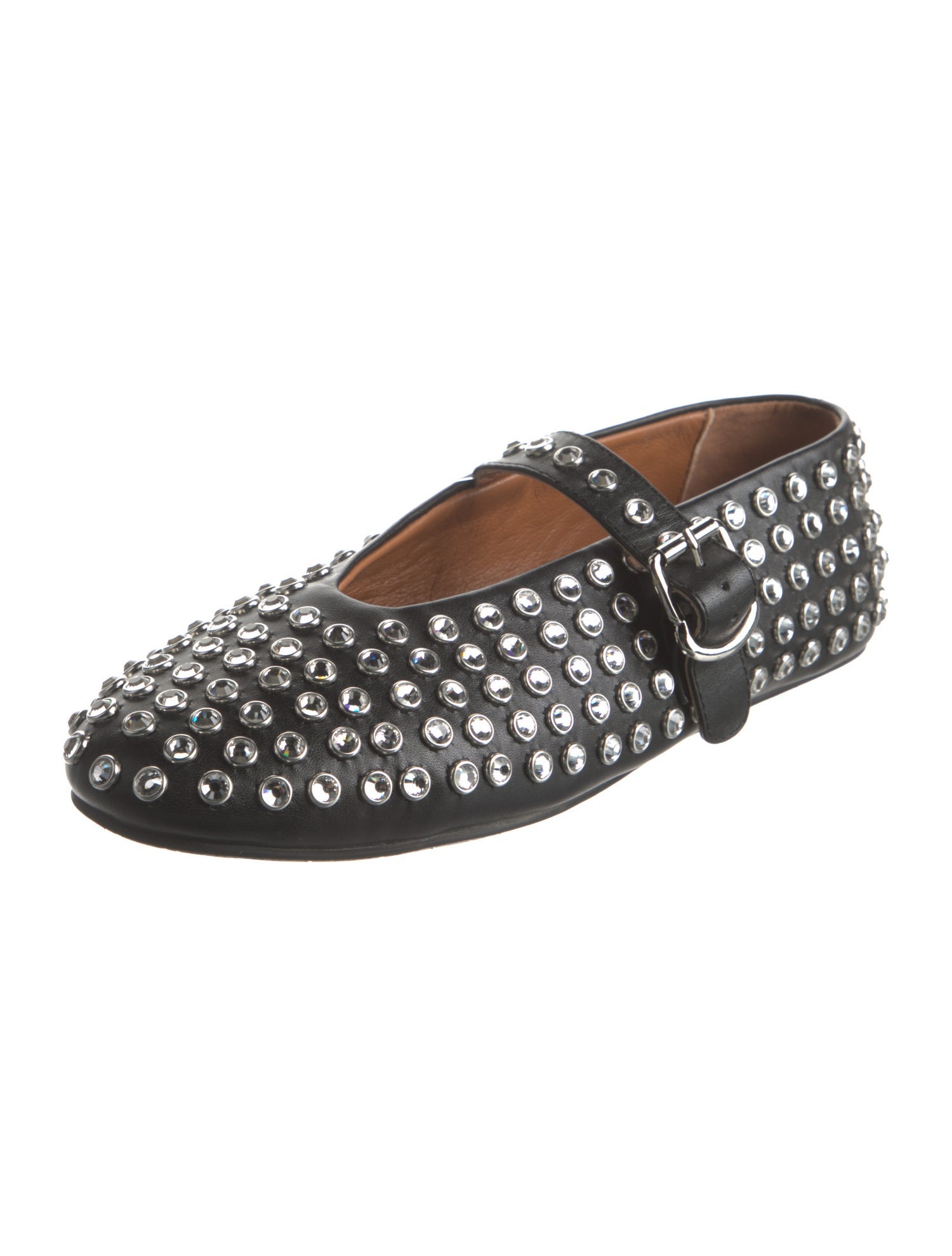 Alaïa Leather Crystal Embellishments Loafers
