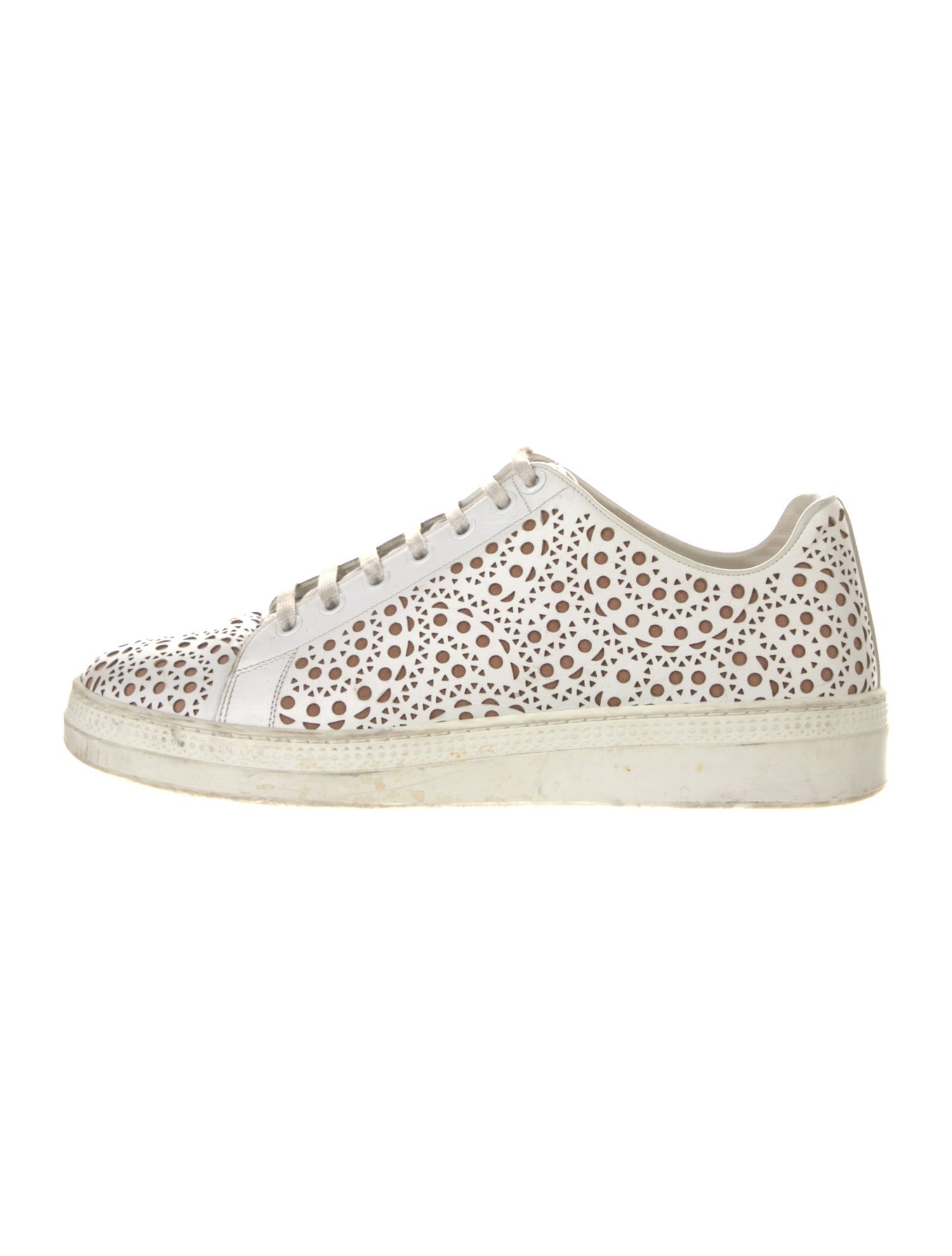 Alaïa Leather Lasercut Accents Sneakers
