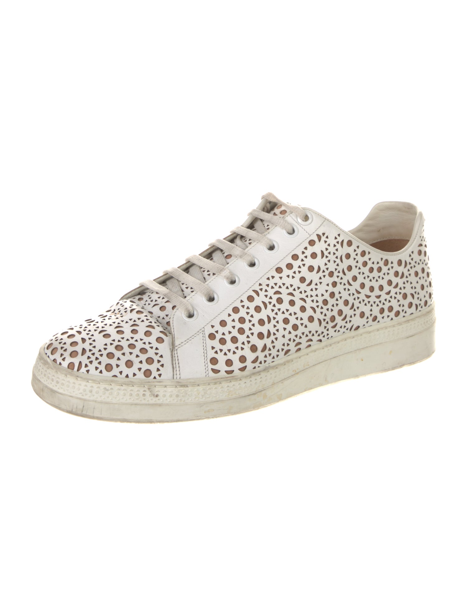 Alaïa Leather Lasercut Accents Sneakers
