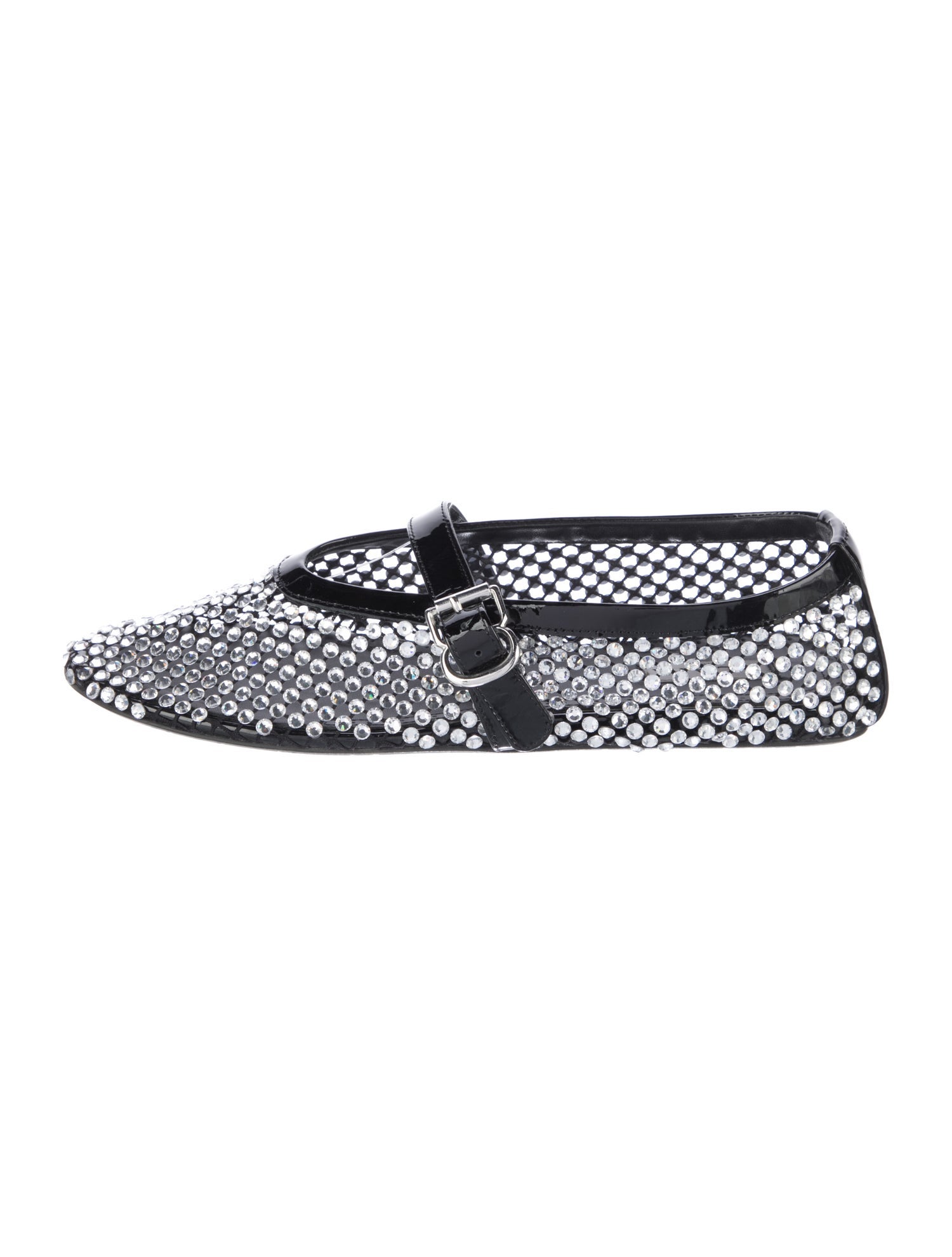 Alaïa Patent Leather Crystal Embellishments Mary Jane Flats