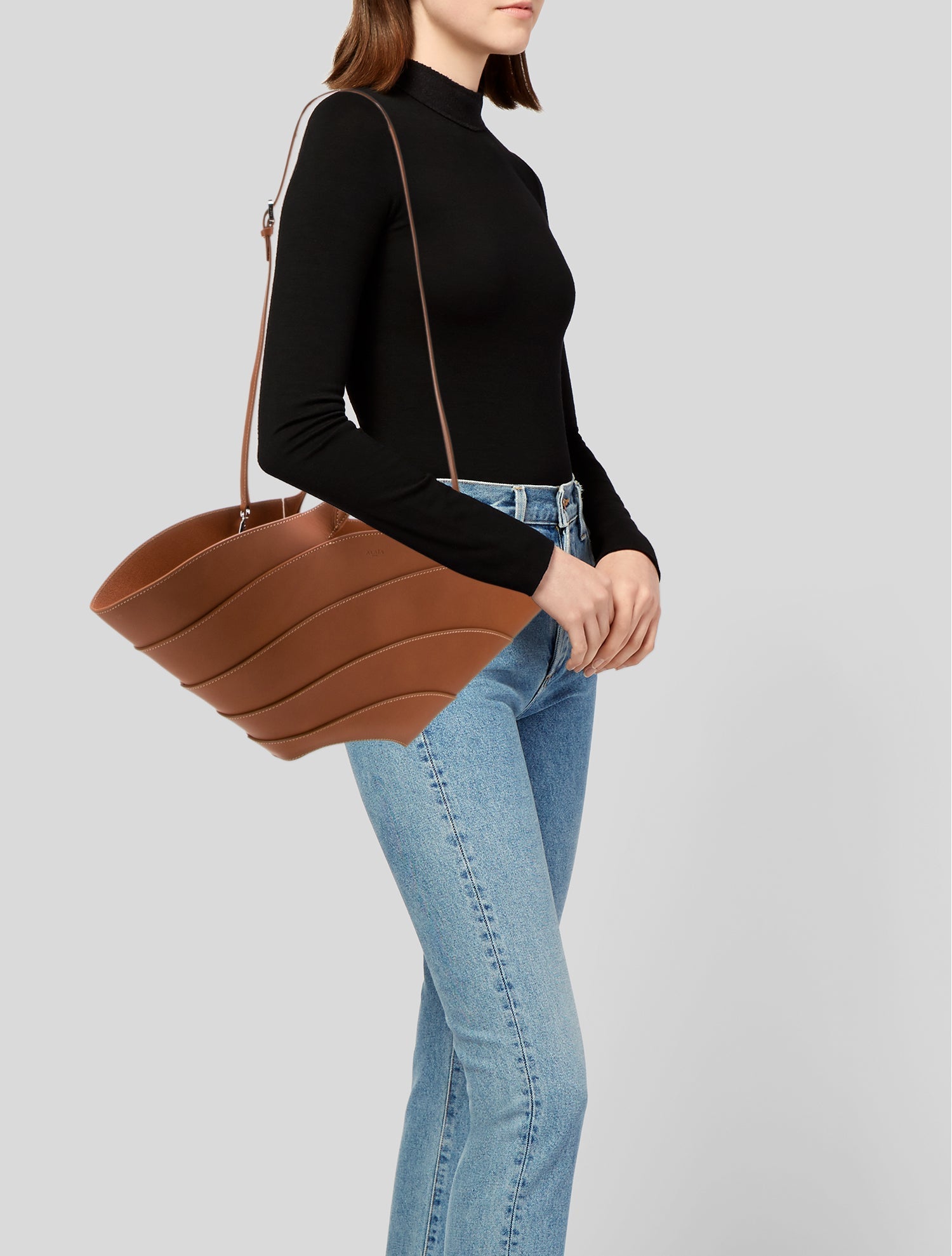 Jil Sander Medium Leather-Trim Canvas Sombrero Bag