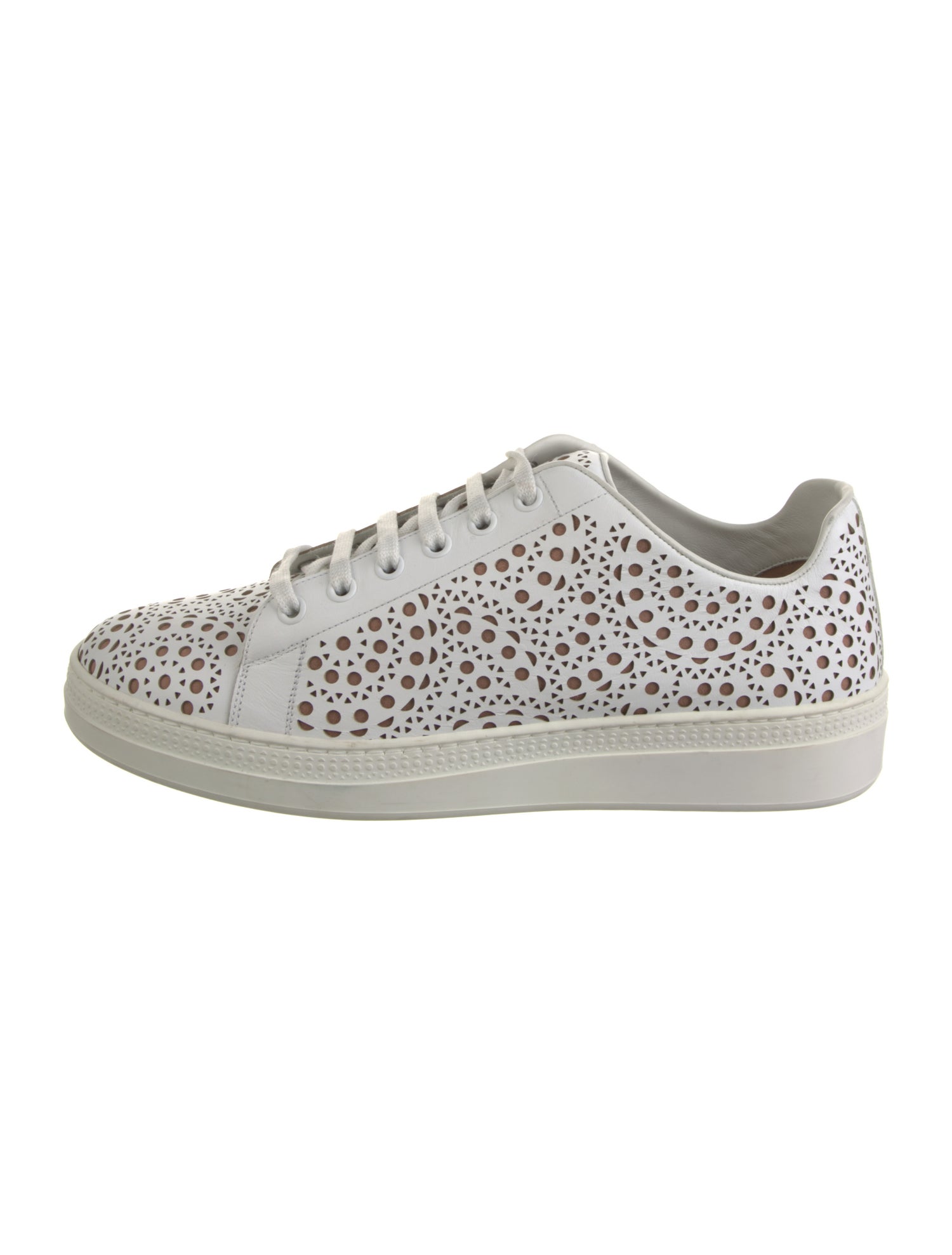 Alaïa Leather Lasercut Accents Sneakers