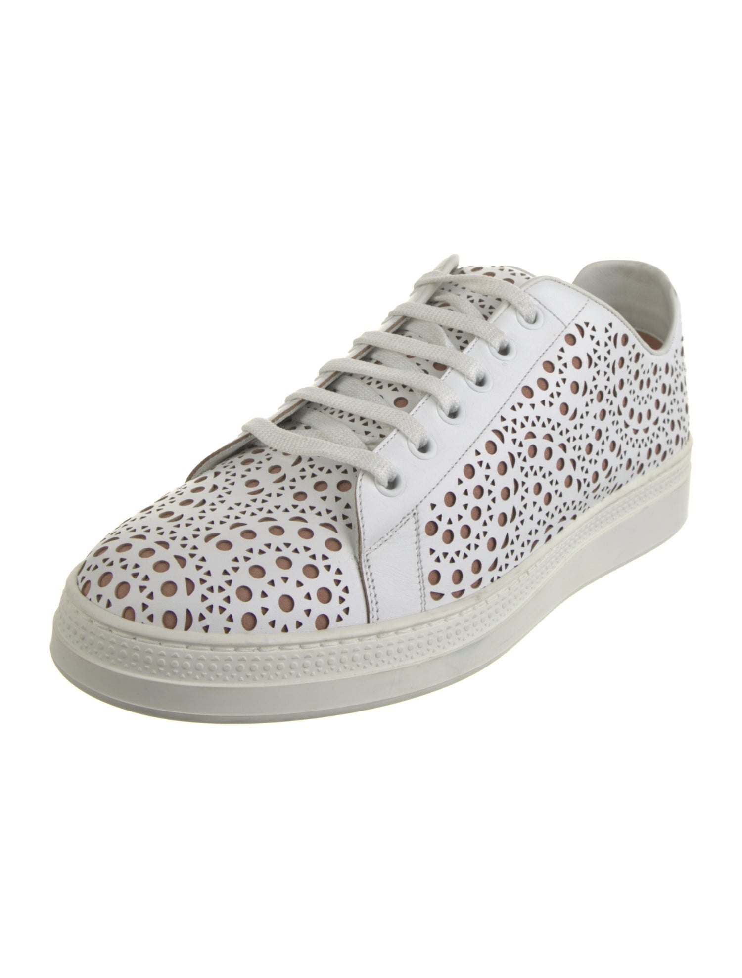 Alaïa Leather Lasercut Accents Sneakers