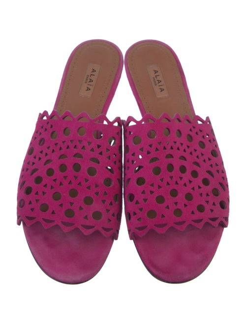 Alaïa Suede Lasercut Accents Slides