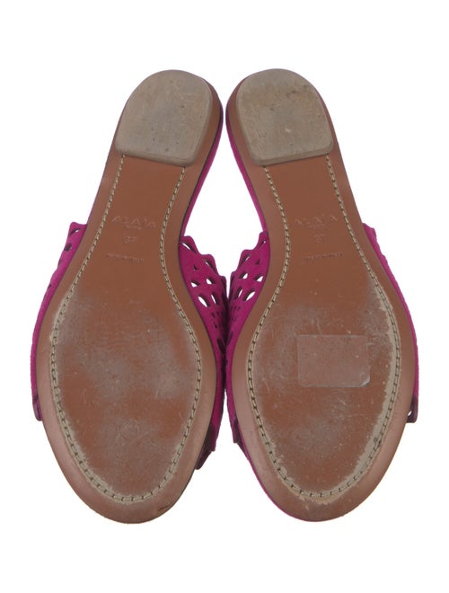 Alaïa Suede Lasercut Accents Slides