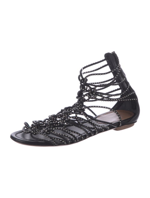 Alaïa Leather Gladiator Sandals