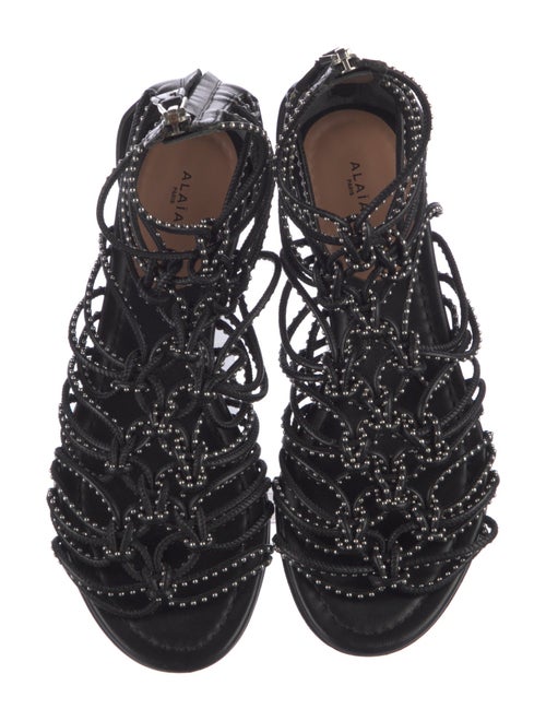 Alaïa Leather Gladiator Sandals