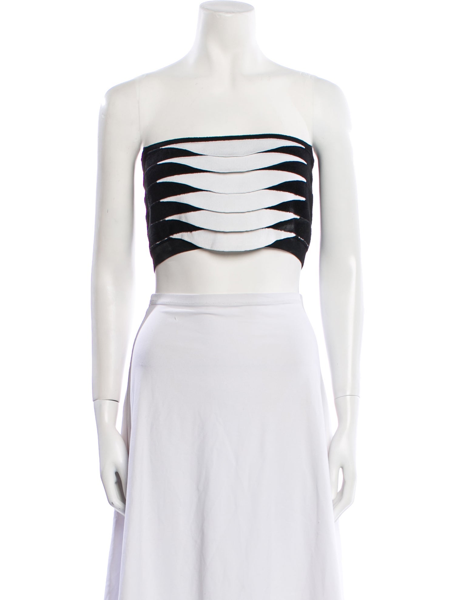 Alaïa 2022 Colorblock Pattern Crop Top