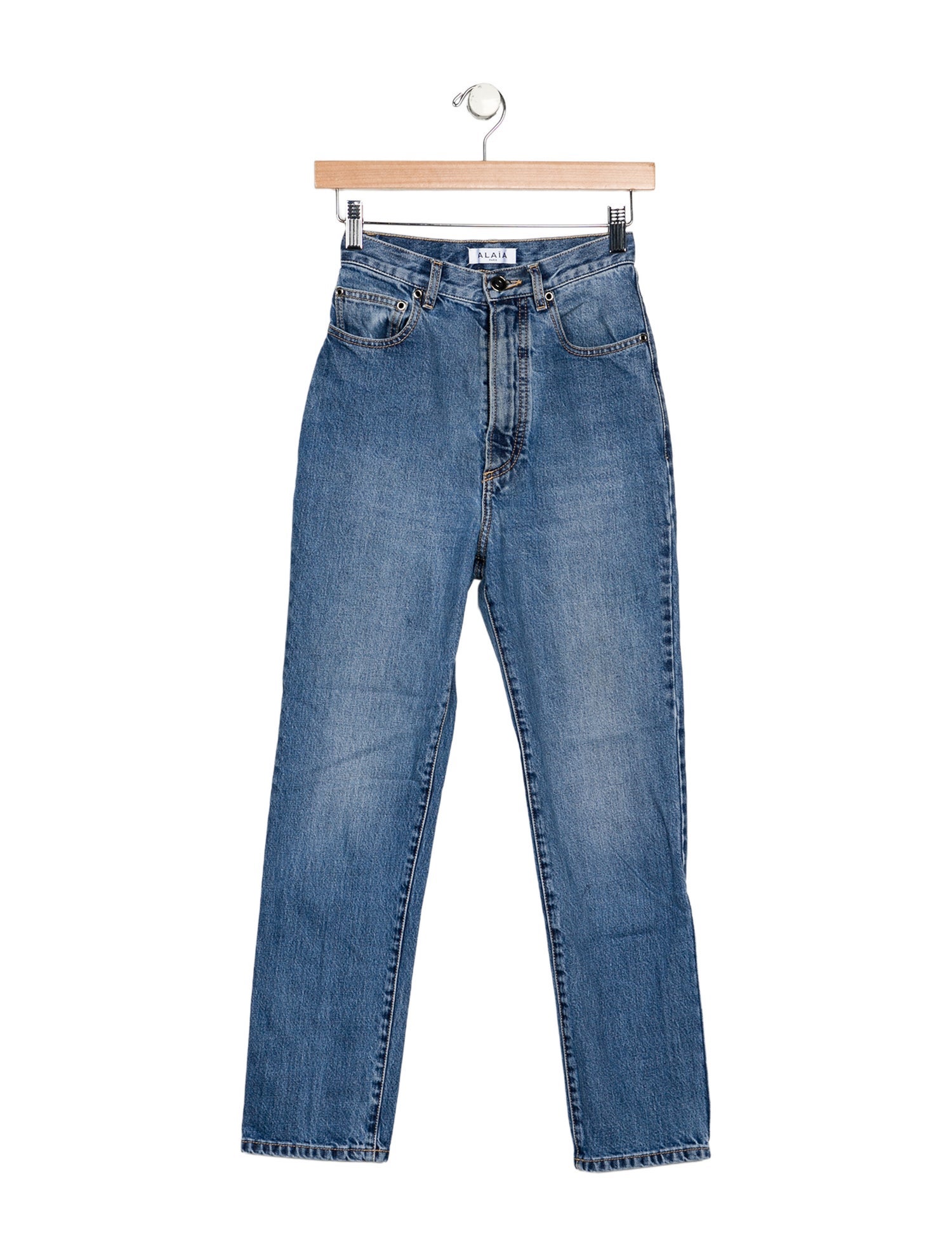Alaïa High-Rise Straight Leg Jeans