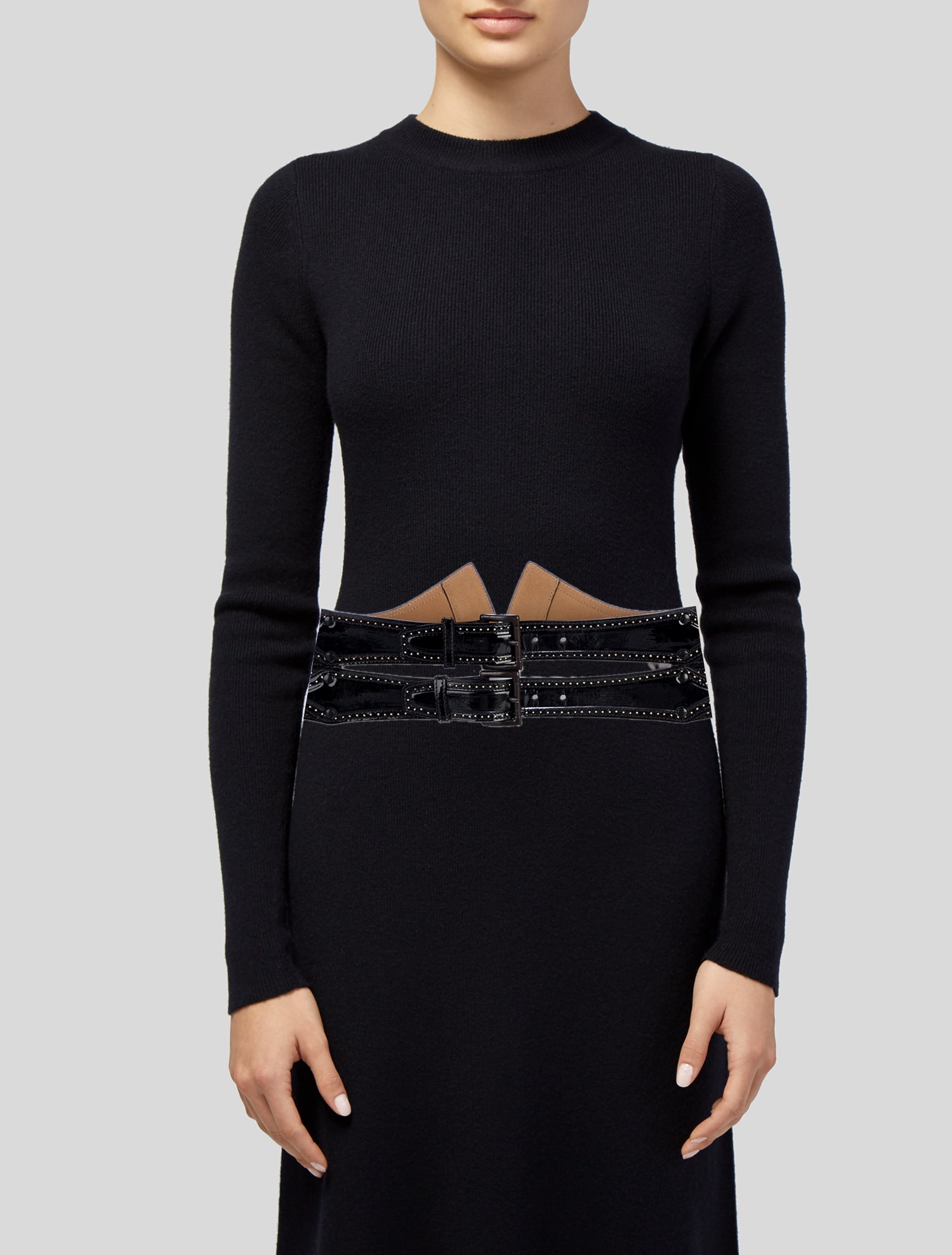 Alaïa Wide Patent Leather Waist Belt