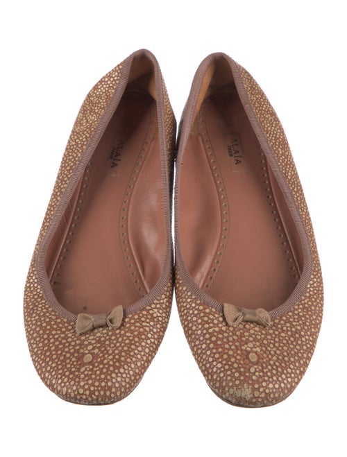 Alaïa Embossed Leather Printed Ballet Flats