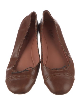 Alaïa Leather Bow Accents Ballet Flats