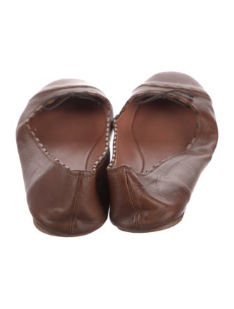 Alaïa Leather Bow Accents Ballet Flats