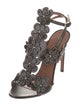 Alaïa Leather Studded Accents T-Strap Sandals