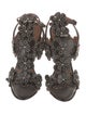 Alaïa Leather Studded Accents T-Strap Sandals