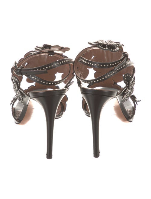 Alaïa Leather Studded Accents T-Strap Sandals