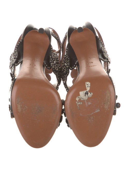 Alaïa Leather Studded Accents T-Strap Sandals