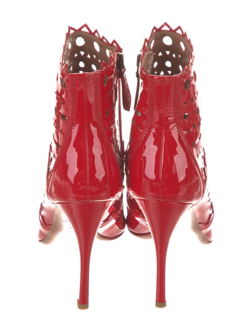 Alaïa Patent Leather Lasercut Accents Boots