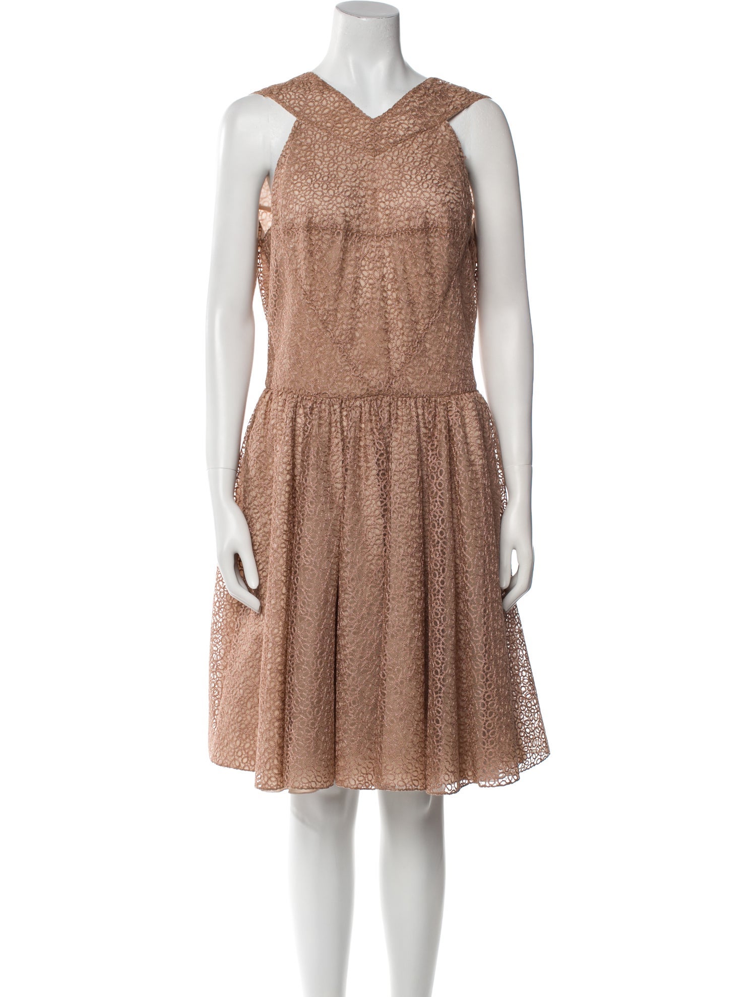 Alaïa V-Neck Knee-Length Dress