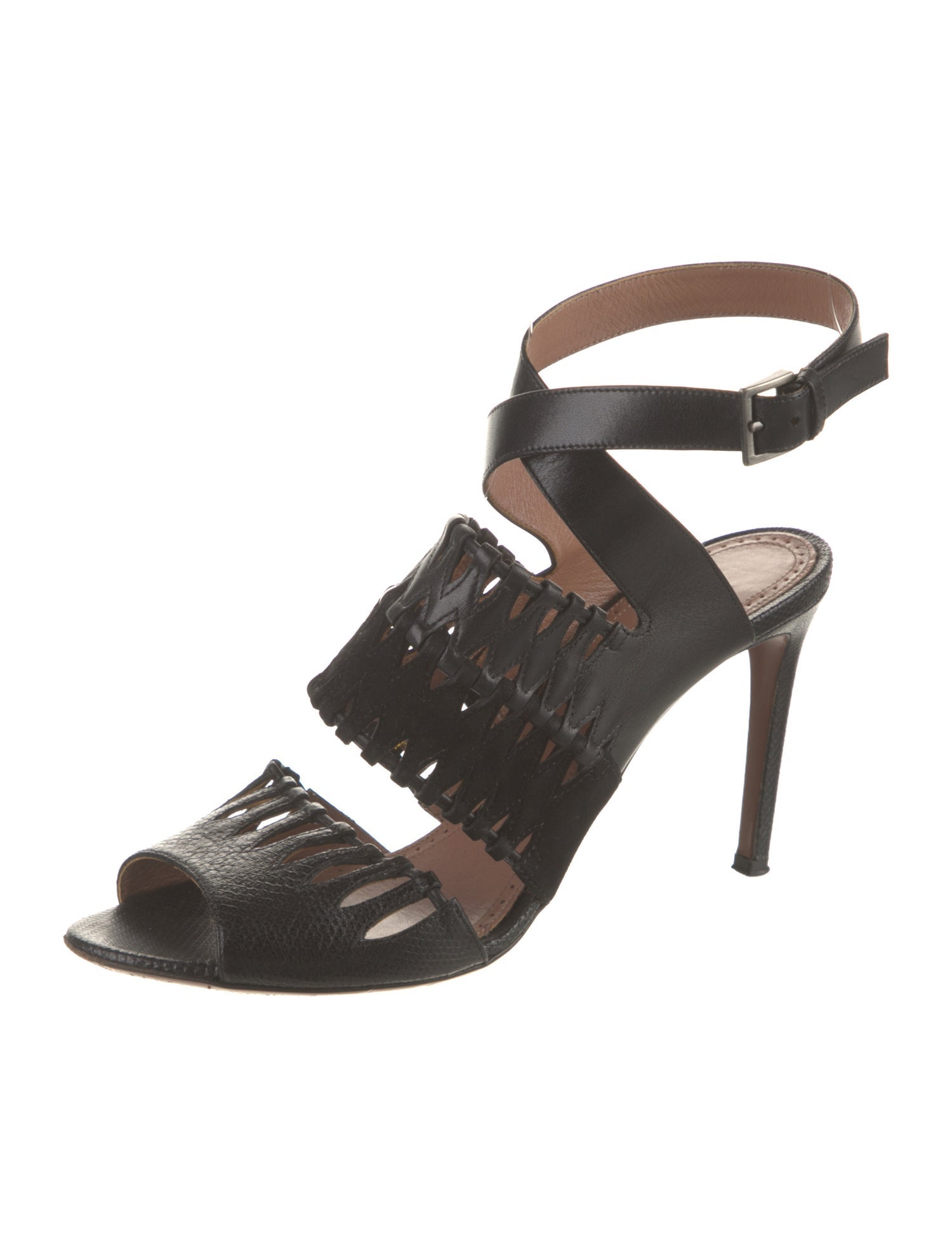 Alaïa Leather Cutout Accent Slingback Pumps