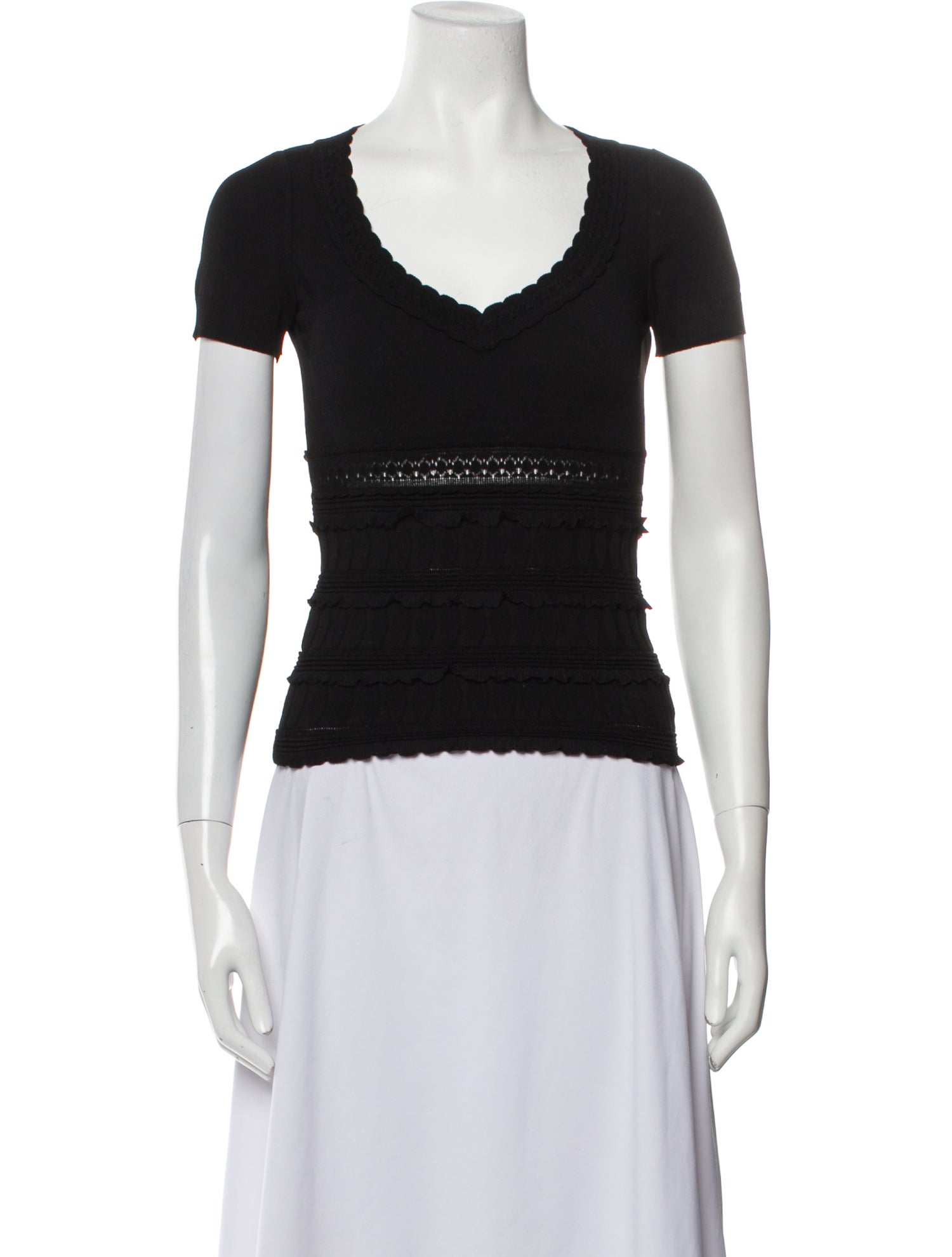 Alaïa V-Neck Short Sleeve Top