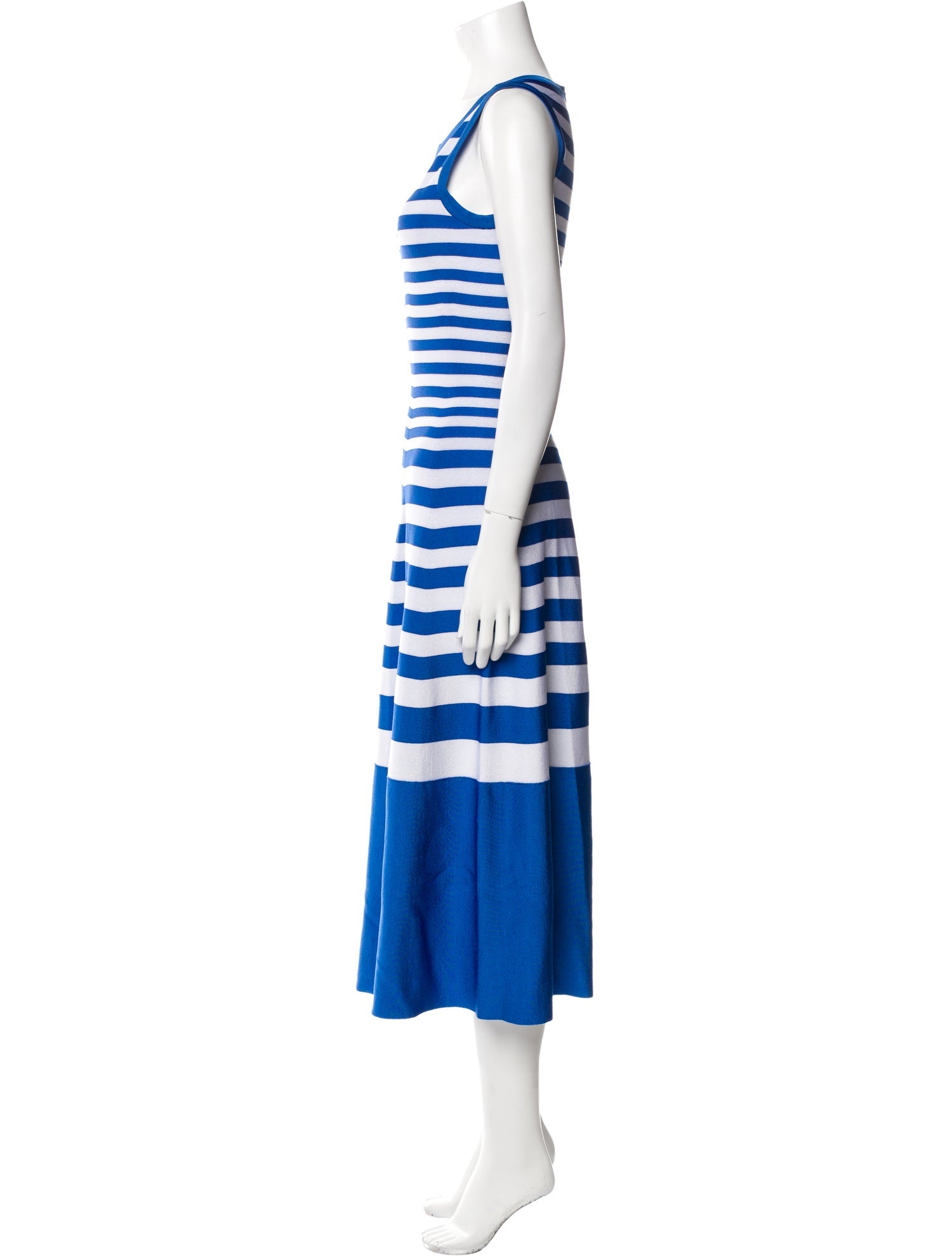 Alaïa Striped Midi Length Dress
