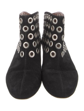 Alaïa Suede Eyelet Trim Boots