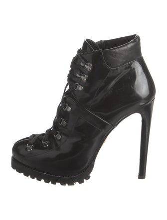 Alaïa Patent Leather Combat Boots