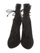 Alaïa Suede Eyelet Trim Lace-Up Boots