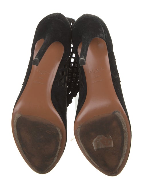 Alaïa Suede Eyelet Trim Lace-Up Boots